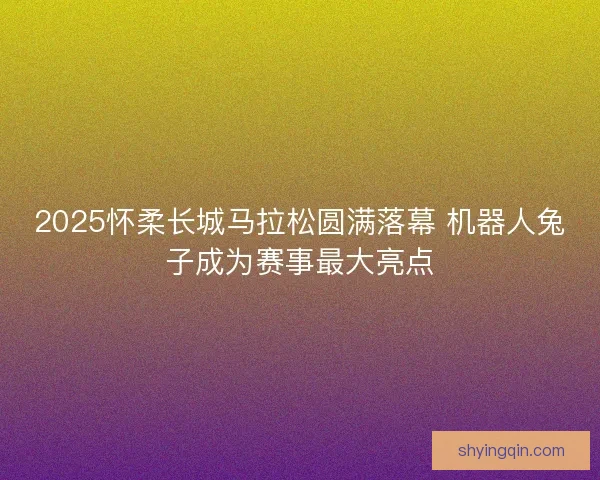 2025怀柔长城马拉松圆满落幕 机器人兔子成为赛事最大亮点 2025怀柔长城马拉松圆满落幕 机器人兔子成为赛事最大亮点