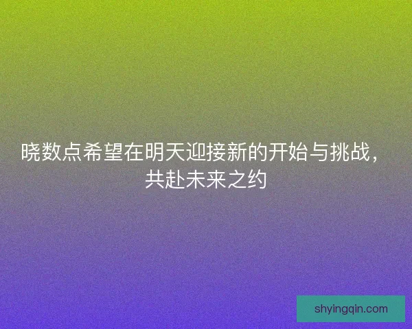 晓数点希望在明天迎接新的开始与挑战，共赴未来之约