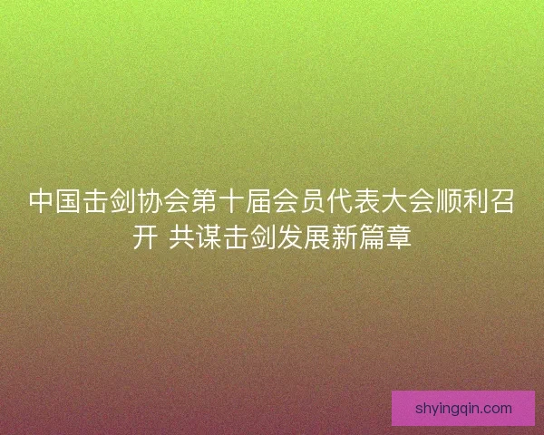 中国击剑协会第十届会员代表大会顺利召开 共谋击剑发展新篇章 中国击剑协会第十届会员代表大会顺利召开 共谋击剑发展新篇章