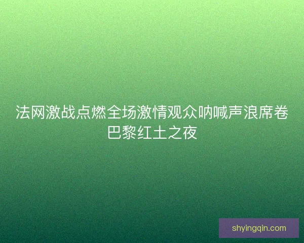 法网激战点燃全场激情观众呐喊声浪席卷巴黎红土之夜 法网激战点燃全场激情观众呐喊声浪席卷巴黎红土之夜