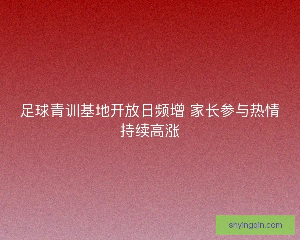 足球青训基地开放日频增 家长参与热情持续高涨 足球青训基地开放日频增 家长参与热情持续高涨